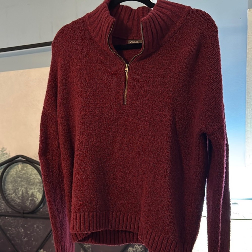 Eddie Bauer Red Cowl Neck Sweater